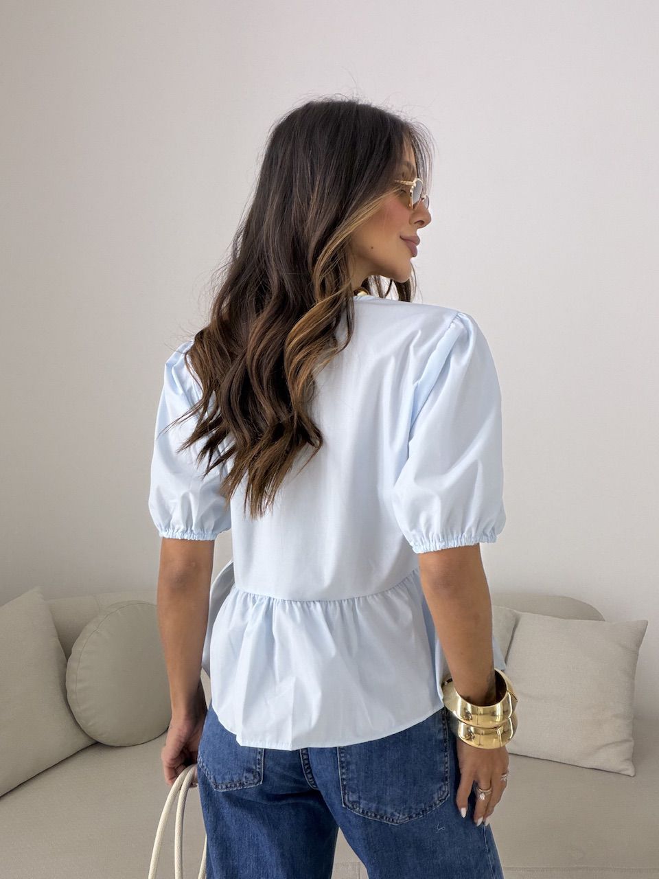 BLUSA MAFER AMARRAÇÃO AZUL