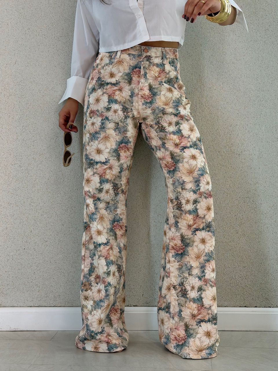 CALÇA MELISSA FLORAL CLARA - 0081510090 - CAROLLA FERRARO