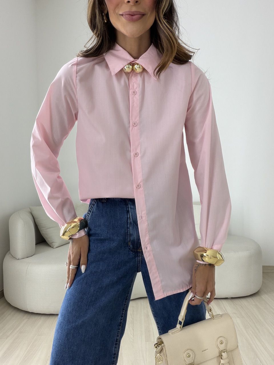 CAMISA ANA CLAUDIA BASIC ROSA