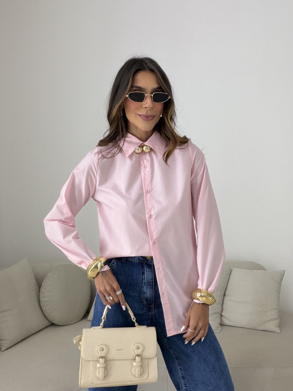 CAMISA ANA CLAUDIA BASIC ROSA
