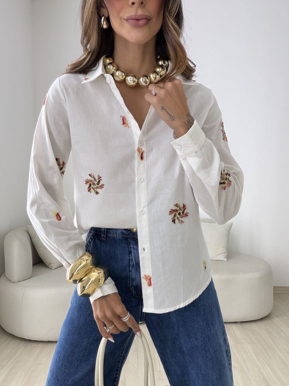 CAMISA RITA BORDADA OFF