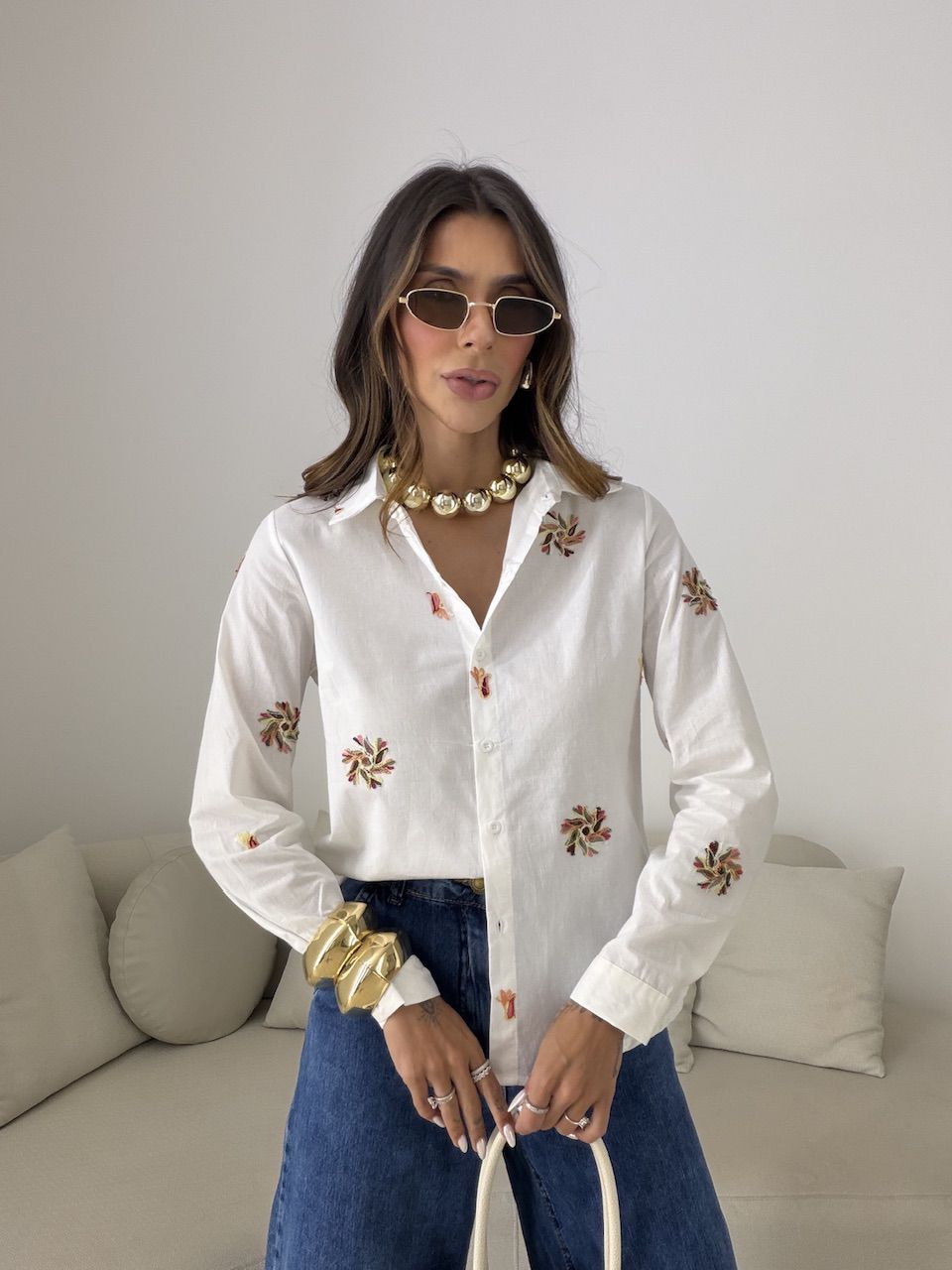 CAMISA RITA BORDADA OFF - 0081420048 - CAROLLA FERRARO