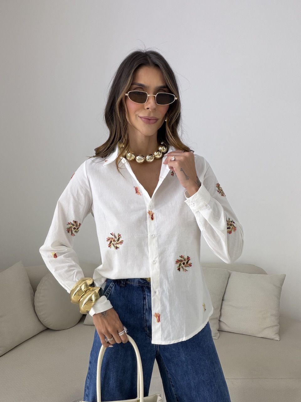 CAMISA RITA BORDADA OFF