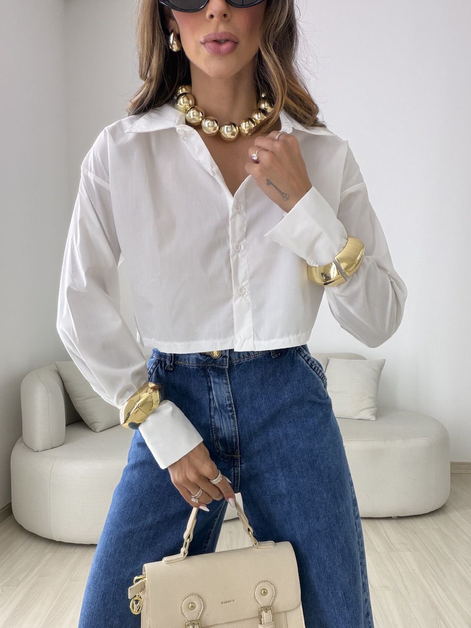 CAMISA VERÔNICA CROPPED OFF
