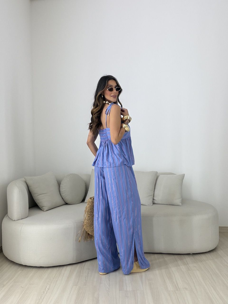 CONJUNTO ALICE LISTRADO AZUL