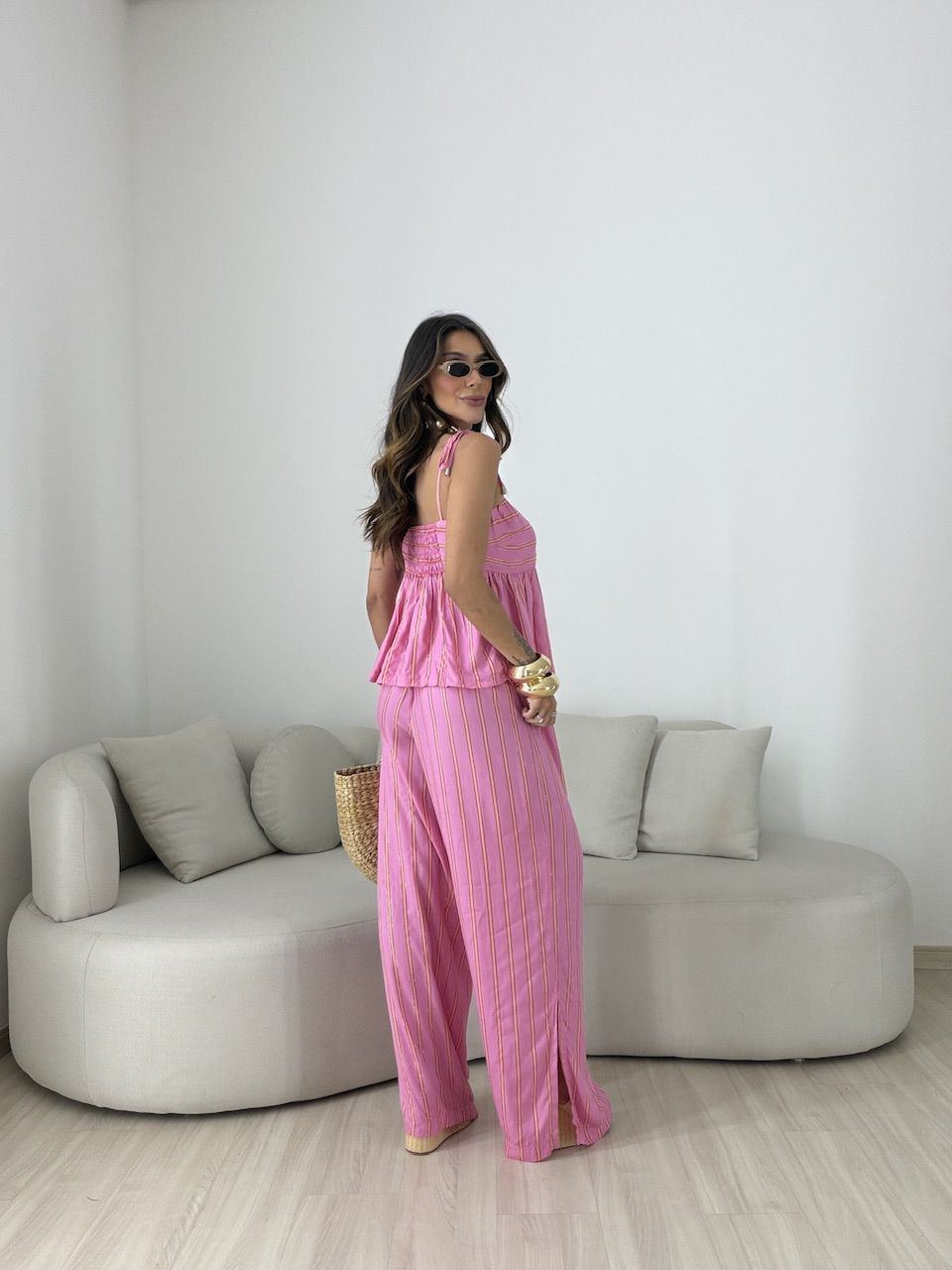 CONJUNTO ALICE LISTRADO ROSA
