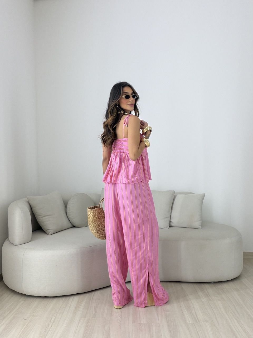 CONJUNTO ALICE LISTRADO ROSA