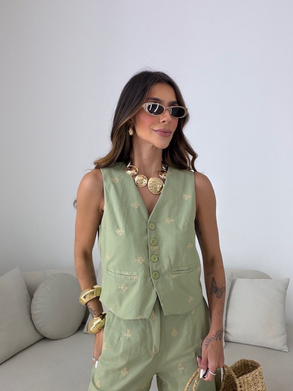 CONJUNTO GIOVANA BORDADO VERDE