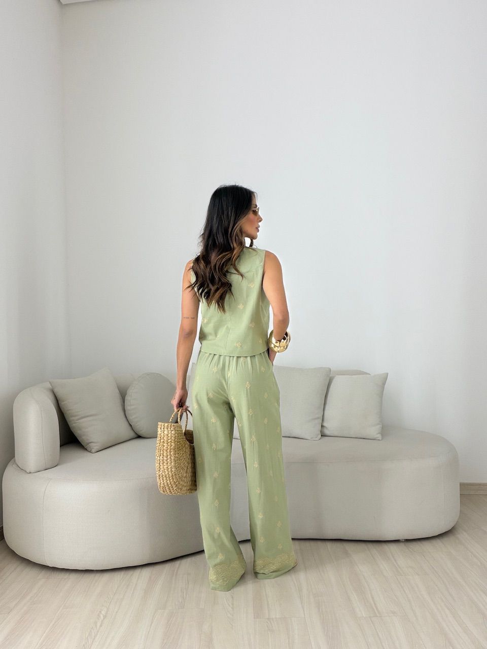 CONJUNTO GIOVANA BORDADO VERDE