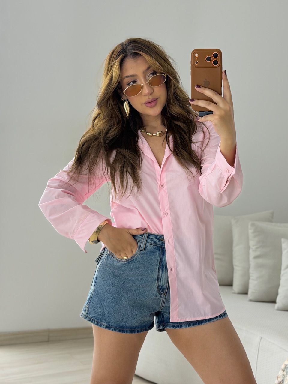 SHORT LIZ BOTÕES JEANS MÉDIO