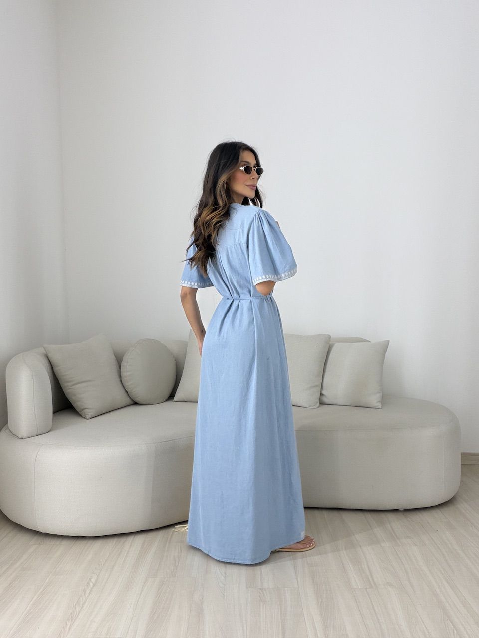 VESTIDO DANDARA LONGO AZUL CLARO