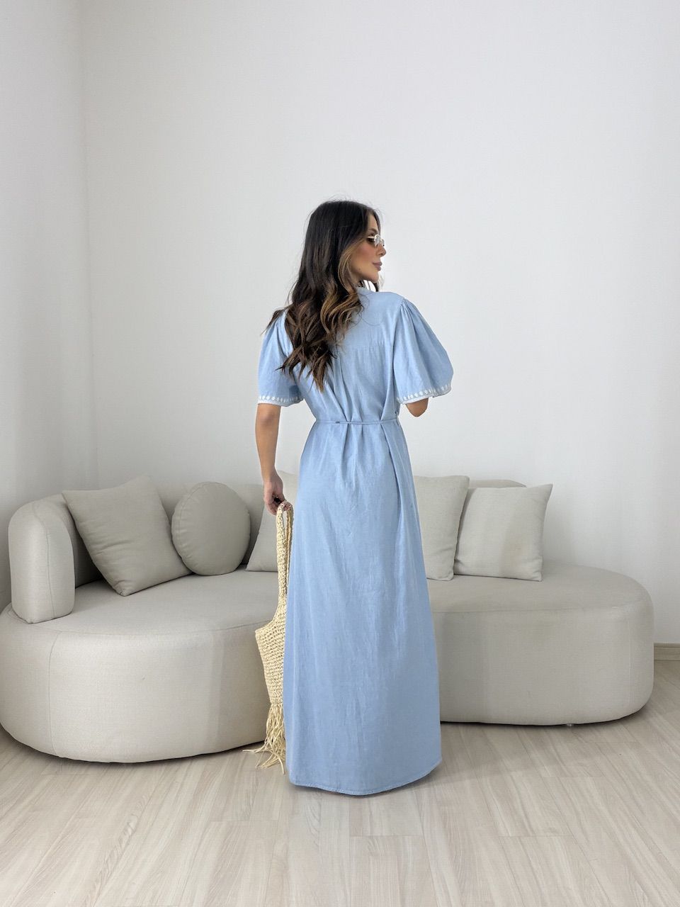 VESTIDO DANDARA LONGO AZUL CLARO