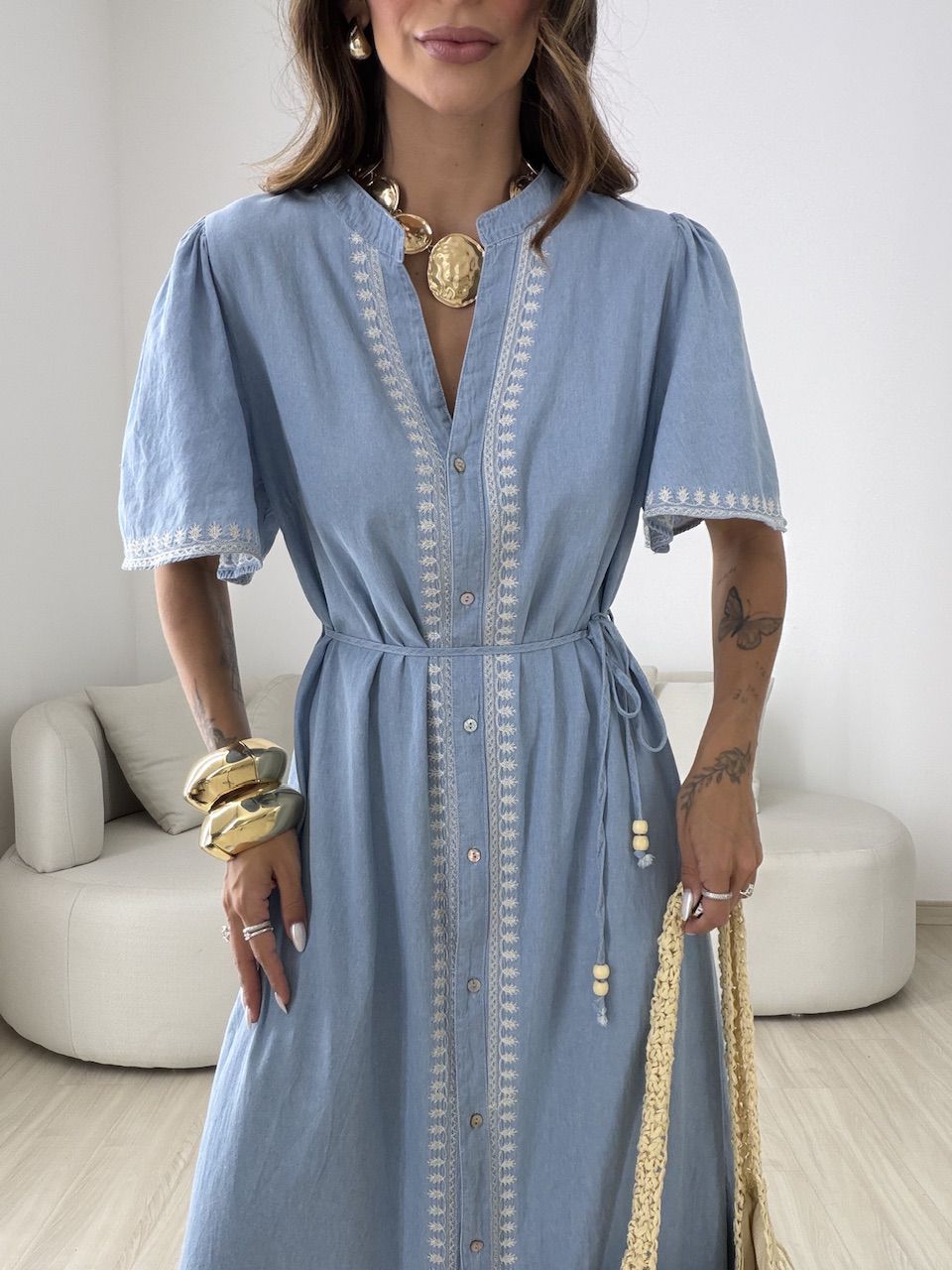 VESTIDO DANDARA LONGO AZUL CLARO