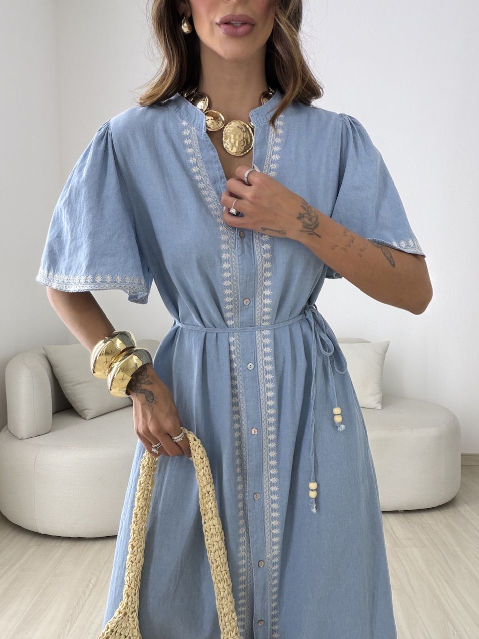 VESTIDO DANDARA LONGO AZUL CLARO