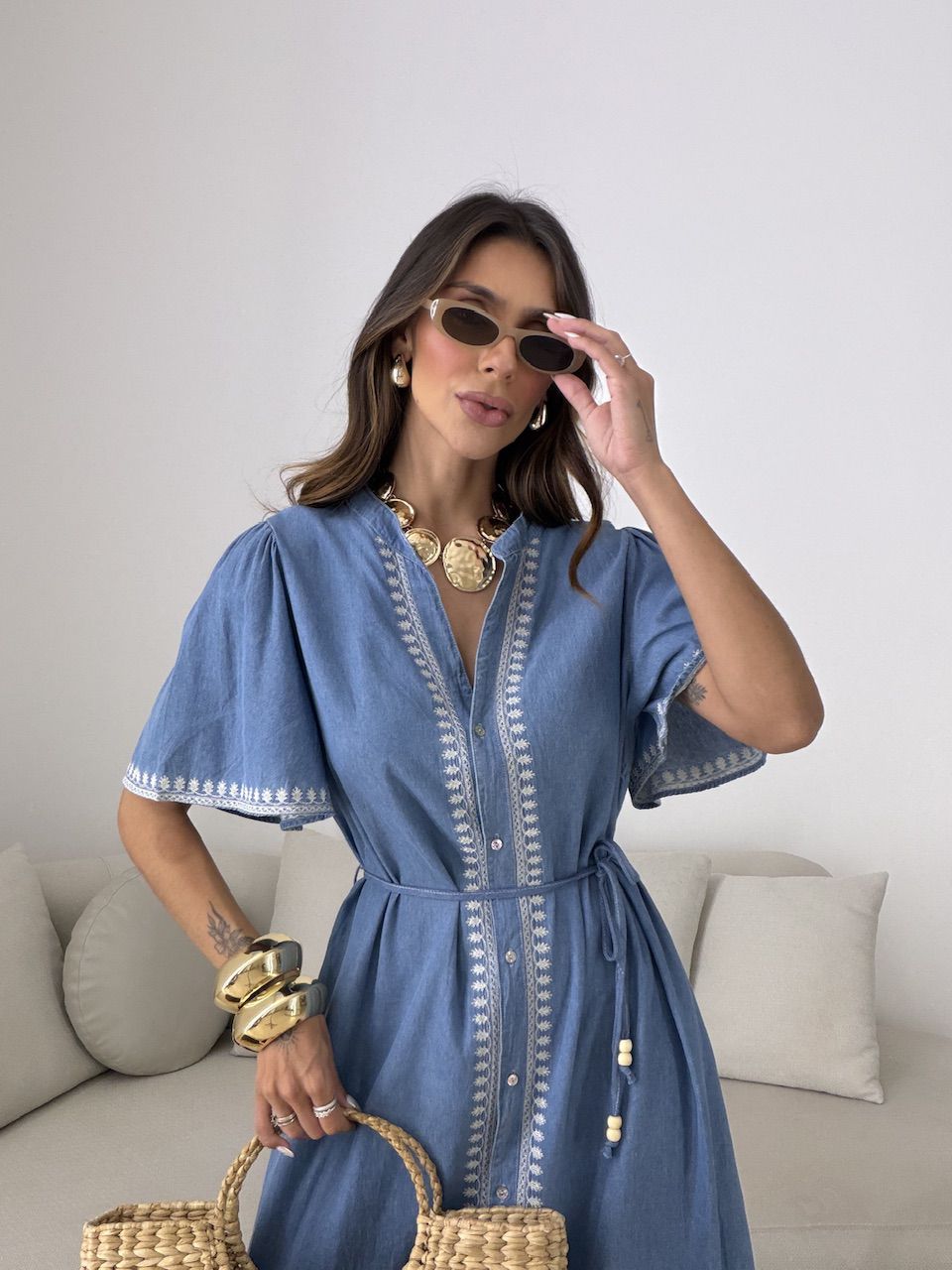 VESTIDO DANDARA LONGO AZUL ESCURO