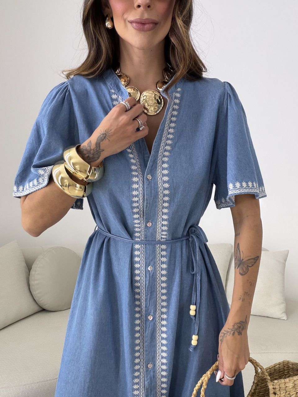 VESTIDO DANDARA LONGO AZUL ESCURO
