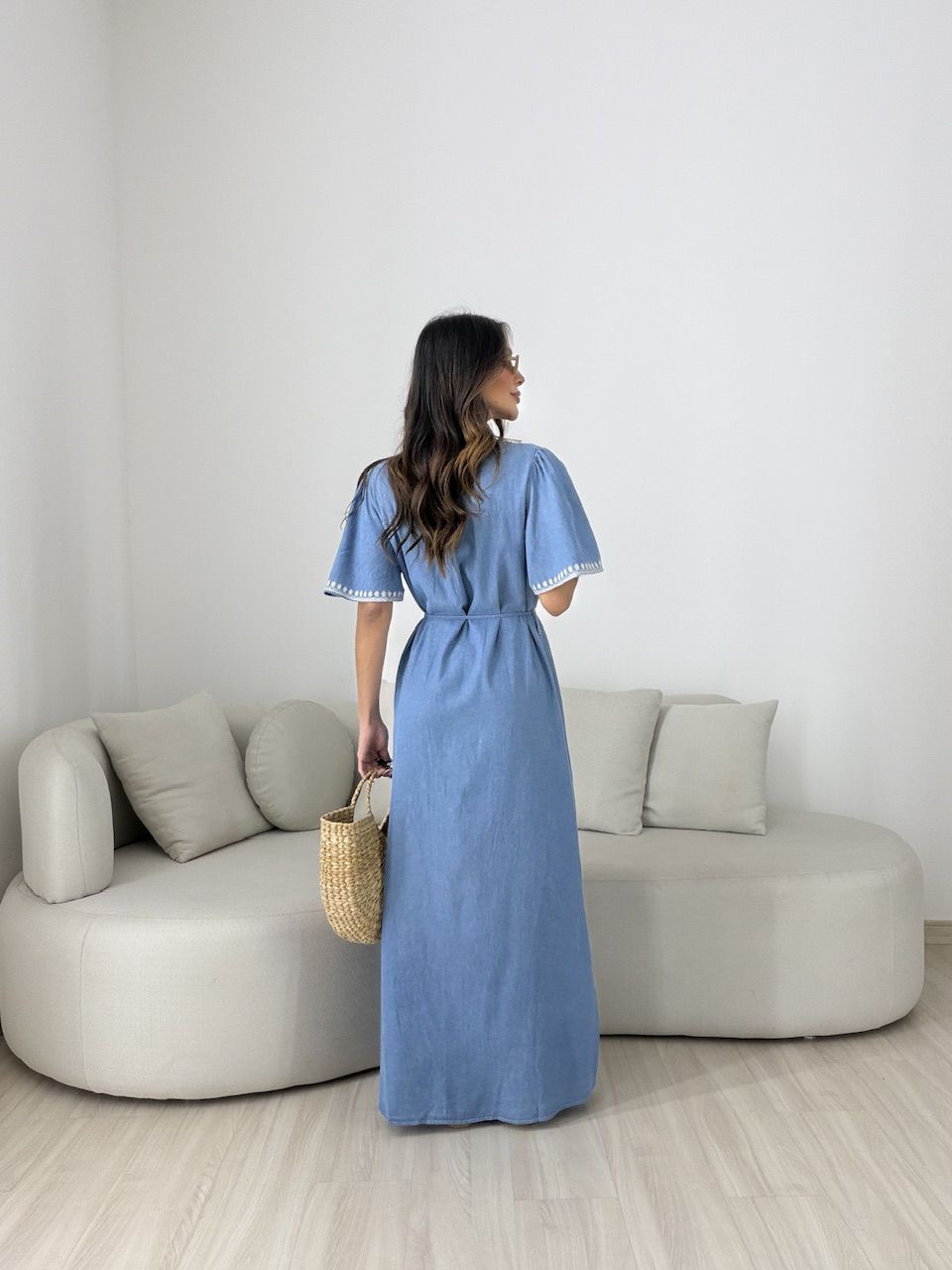 VESTIDO DANDARA LONGO AZUL ESCURO