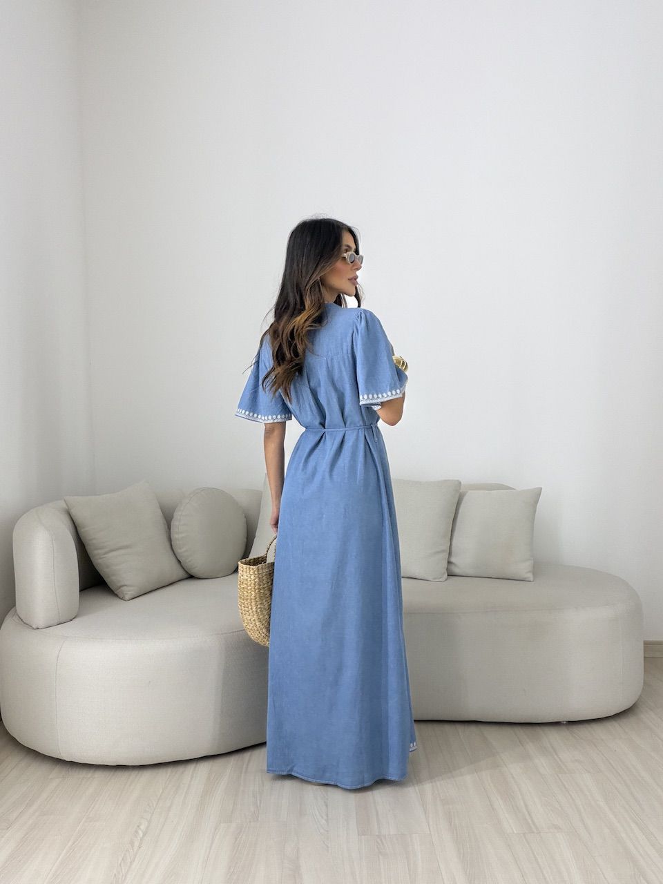 VESTIDO DANDARA LONGO AZUL ESCURO