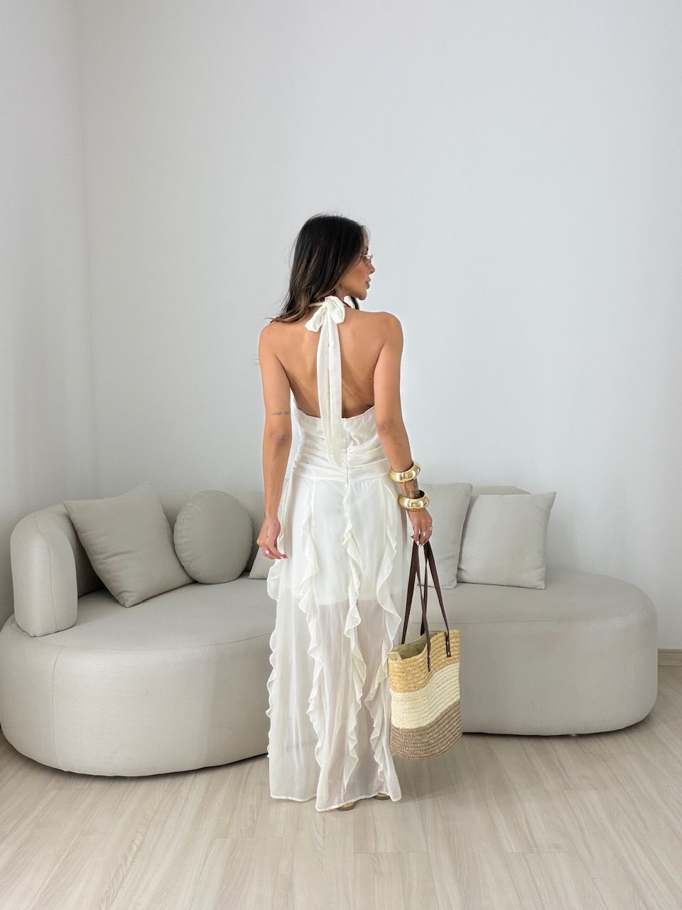 VESTIDO ISABELY BABADOS MARFIM
