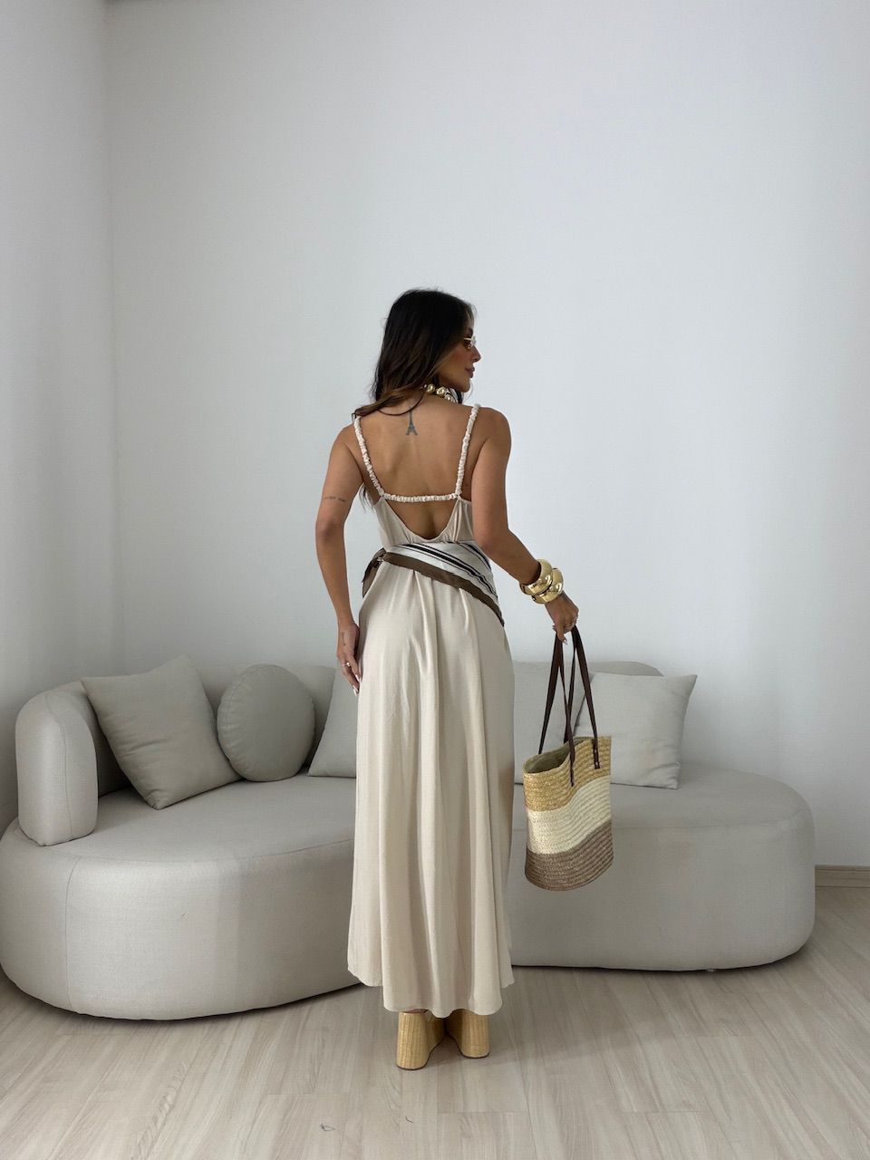 VESTIDO TAIS ALCINHA AREIA