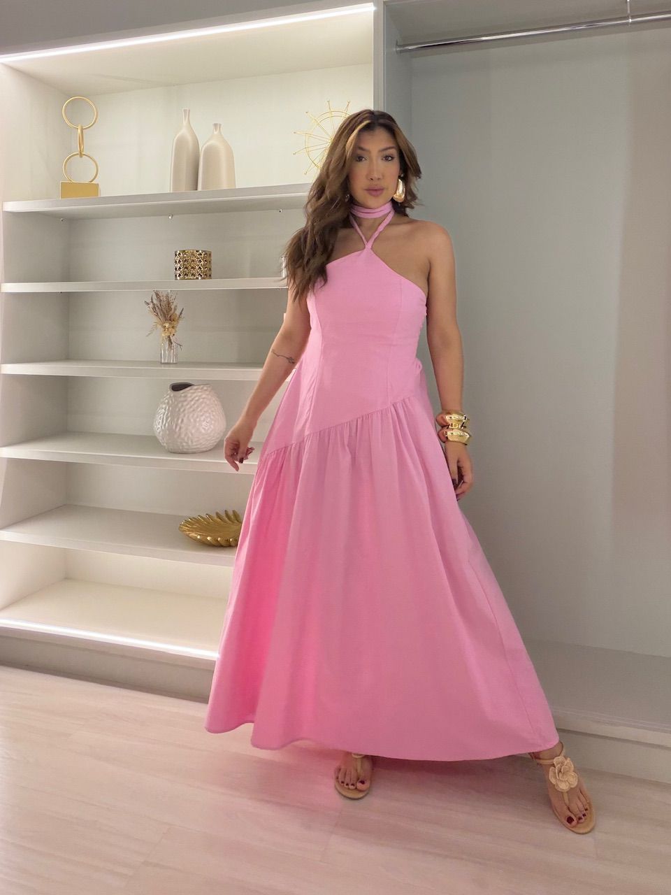 VESTIDO NINA FRENTE ÚNICA ROSA - 0080880031 - CAROLLA FERRARO