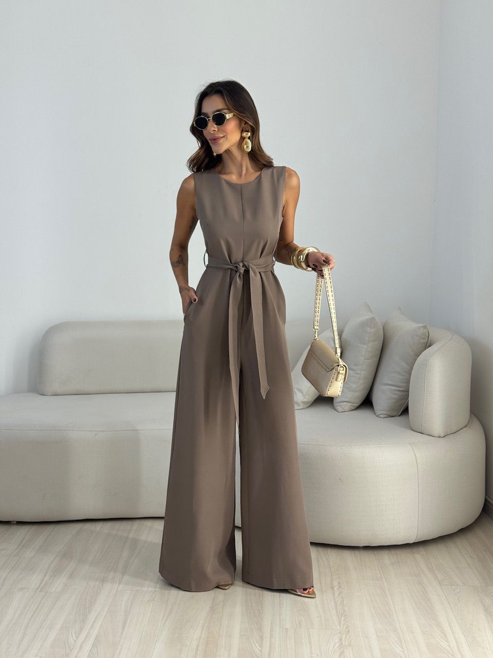 MACACÃO SABRINA FAIXA CAQUI