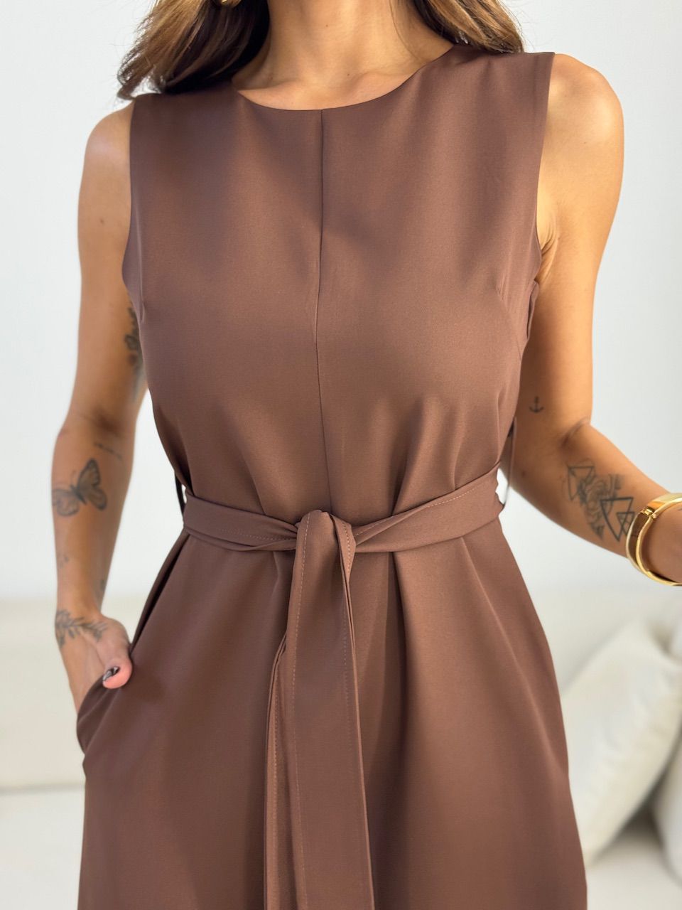 MACACÃO SABRINA FAIXA MARROM