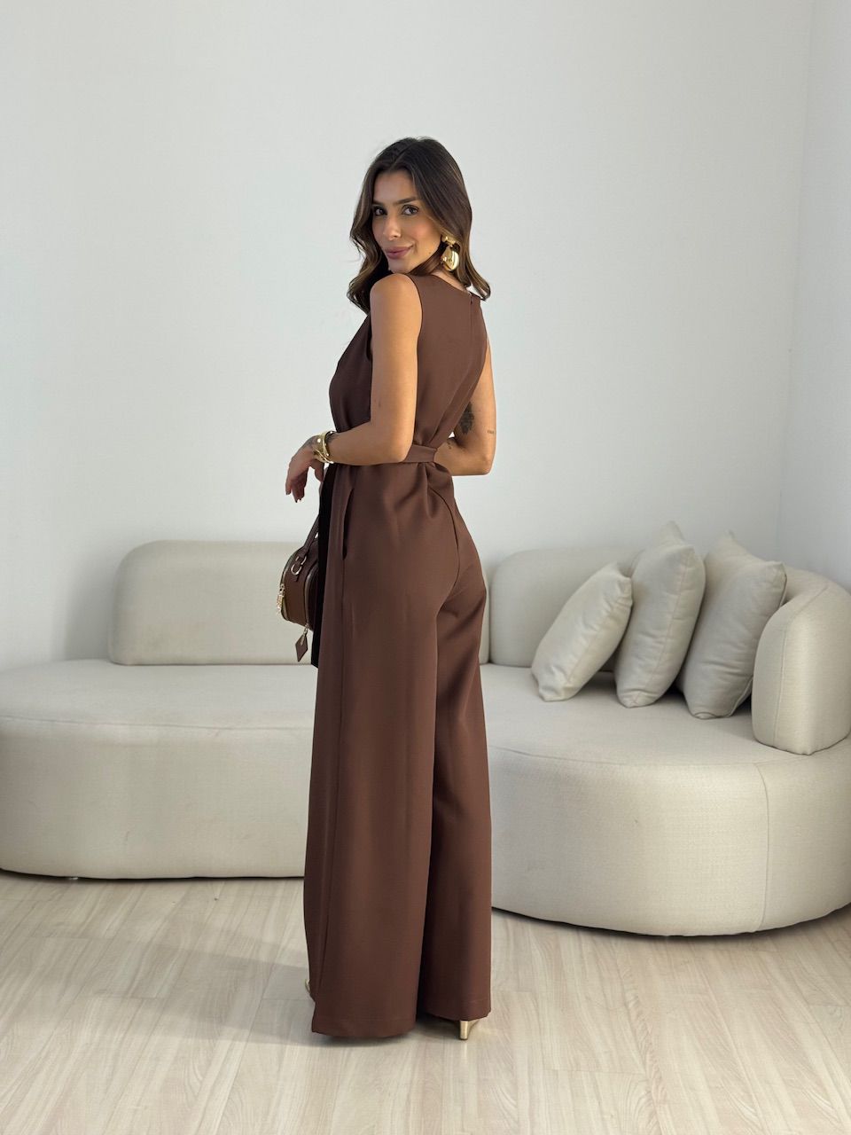 MACACÃO SABRINA FAIXA MARROM