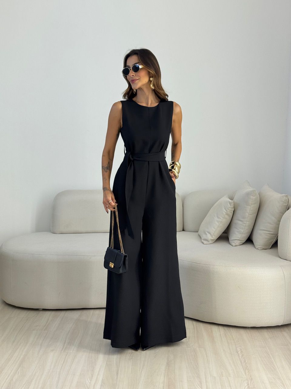 MACACÃO SABRINA FAIXA PRETO - 0073480032 - CAROLLA FERRARO