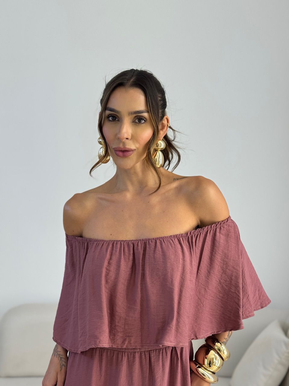 VESTIDO JAQUELINE CURTO ROSA QUEIMADO