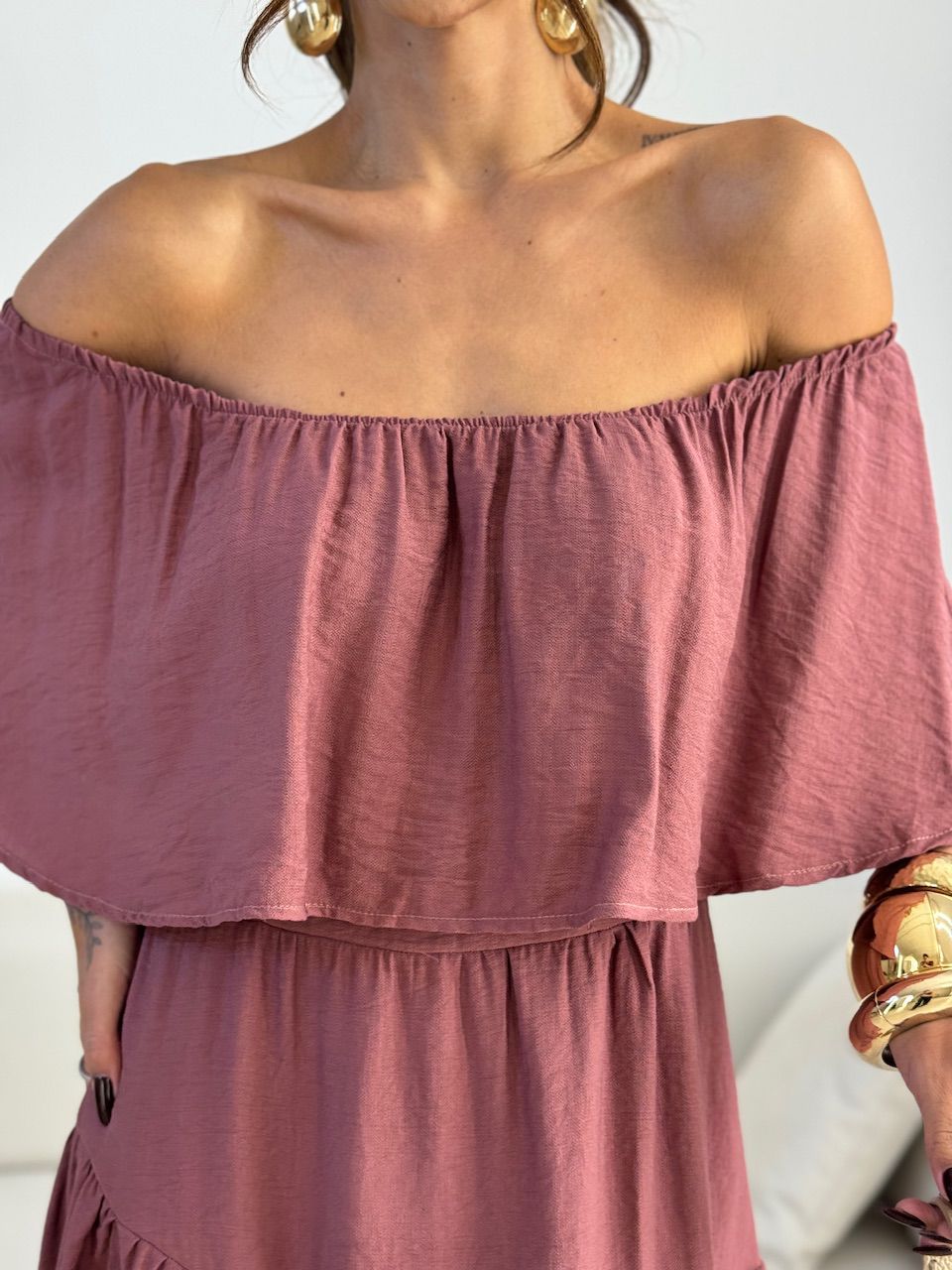 VESTIDO JAQUELINE CURTO ROSA QUEIMADO