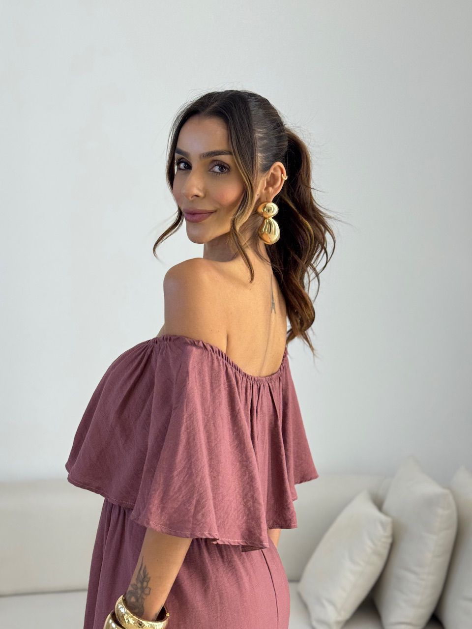 VESTIDO JAQUELINE CURTO ROSA QUEIMADO