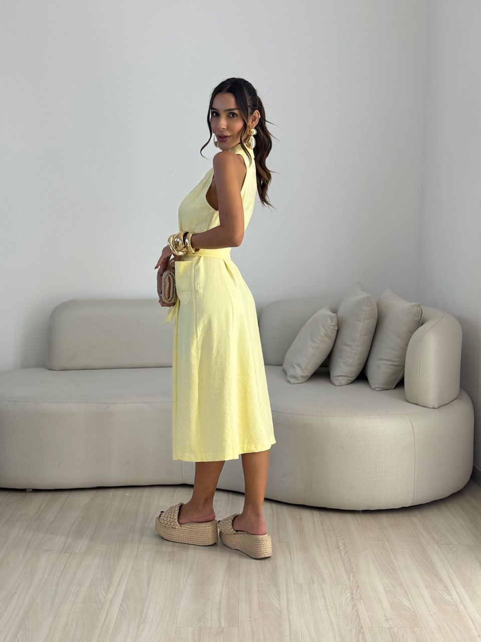 VESTIDO SHEILA BOTÕES YELLOW BUTTER