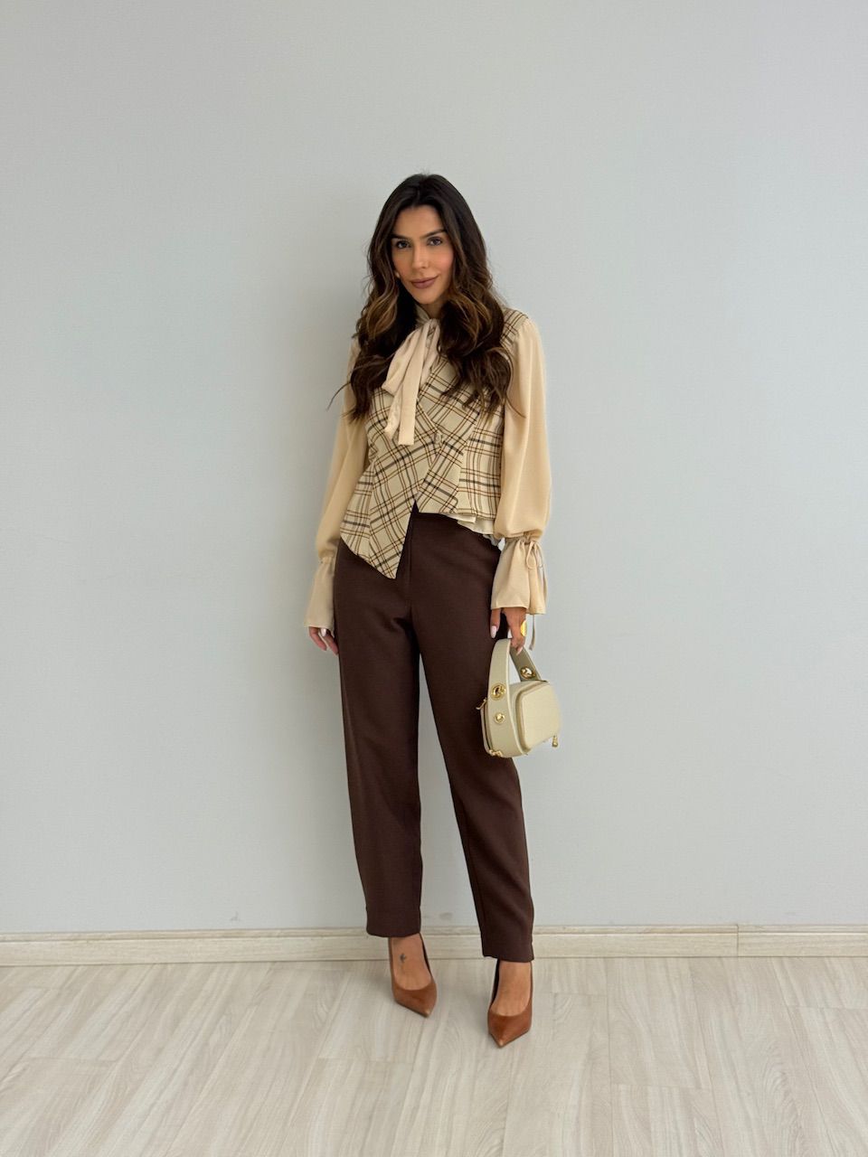 CALÇA MONALISA RETA MARROM