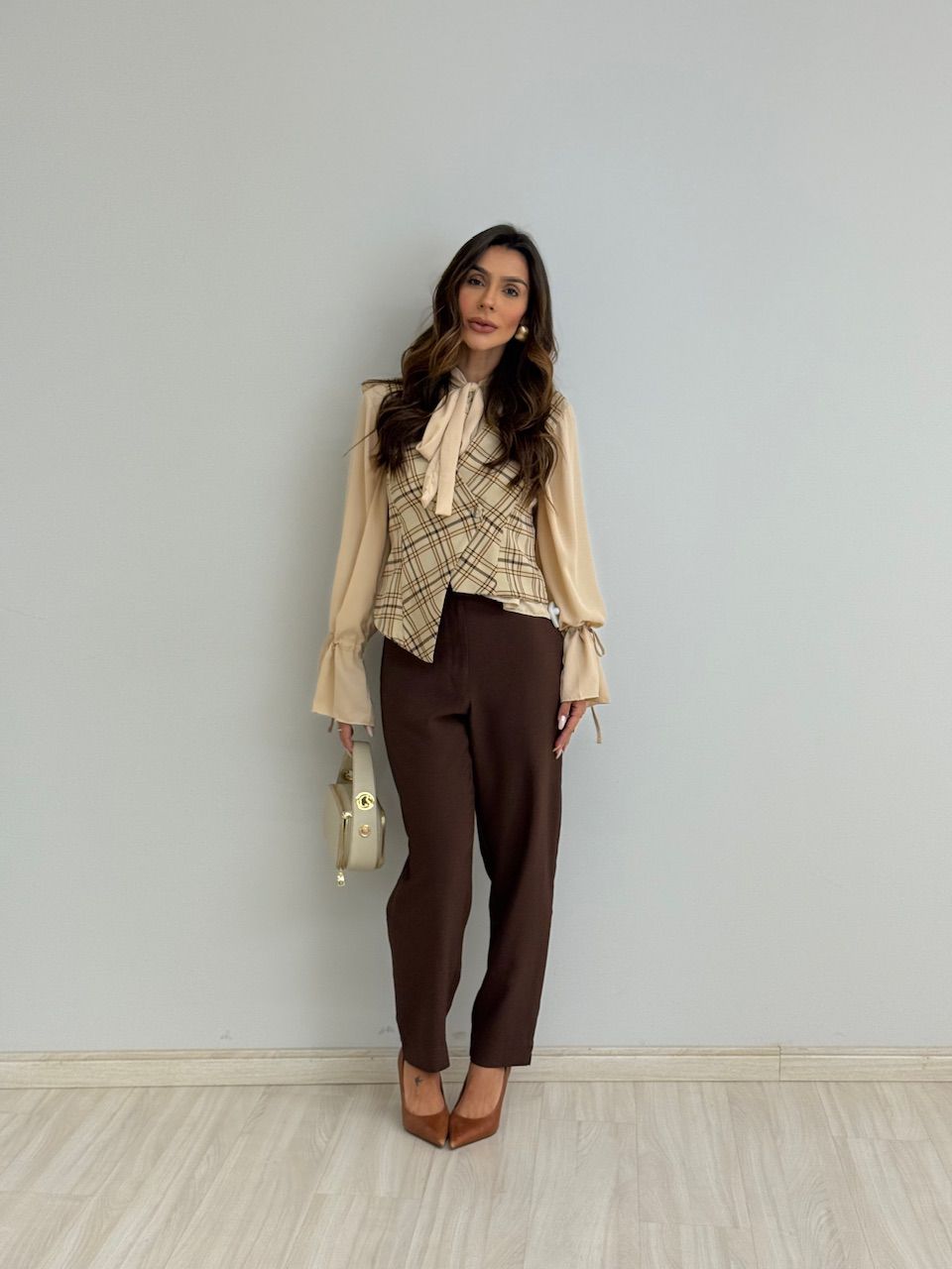 CALÇA MONALISA RETA MARROM