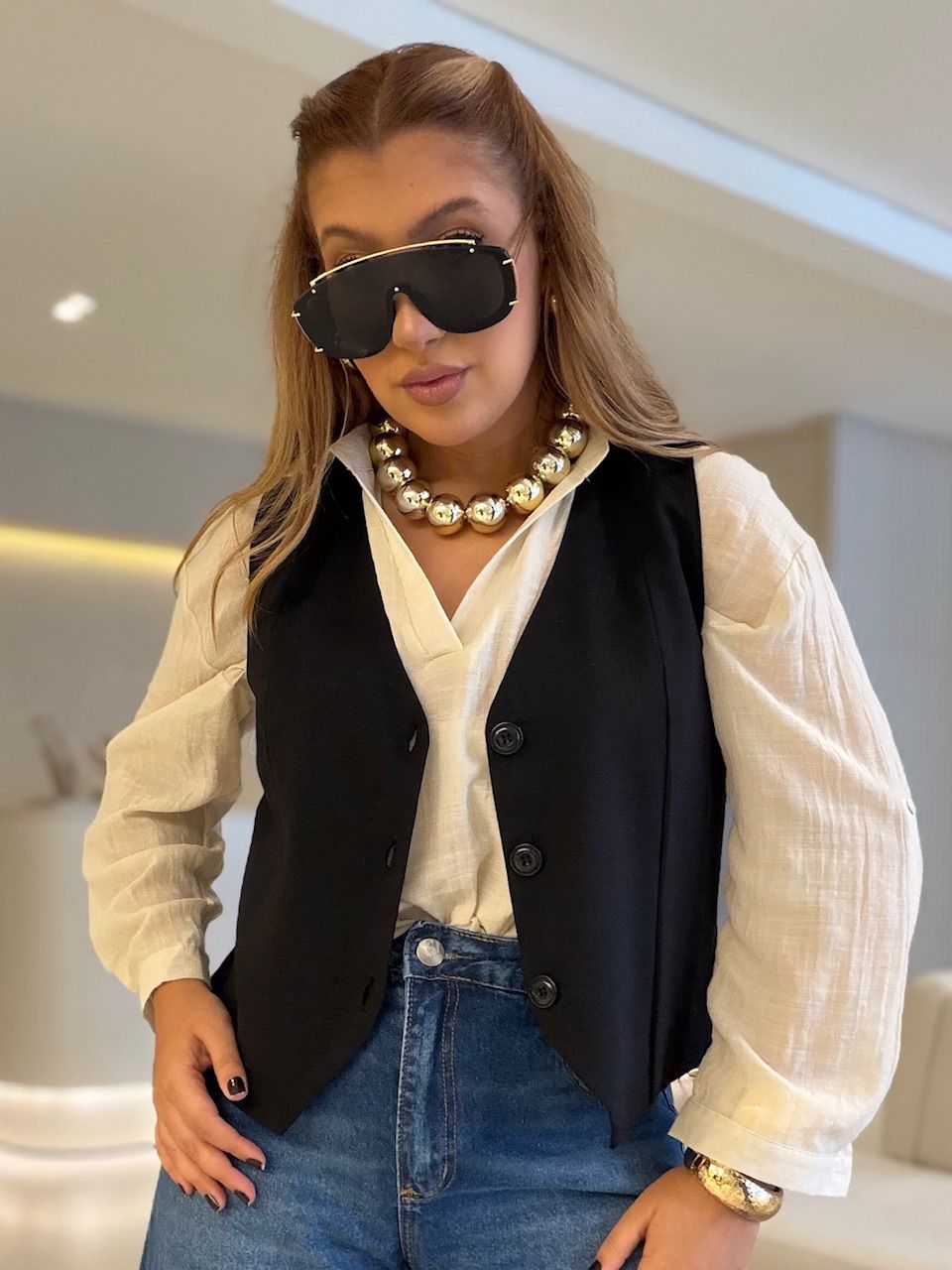 COLETE CLÉO ALFAIATARIA PRETO - 0076960032 - CAROLLA FERRARO