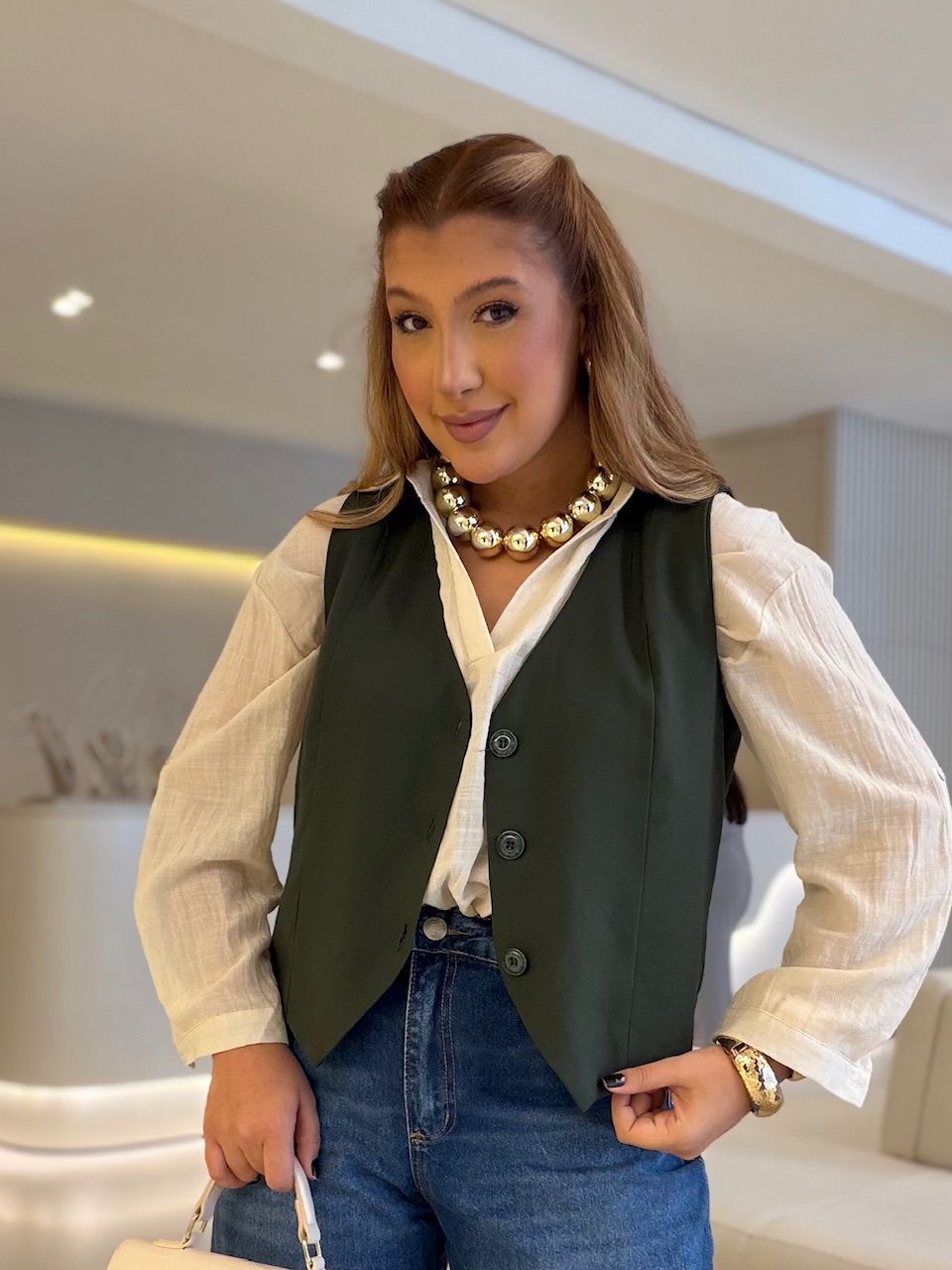 COLETE CLÉO ALFAIATARIA VERDE - 0076960230 - CAROLLA FERRARO