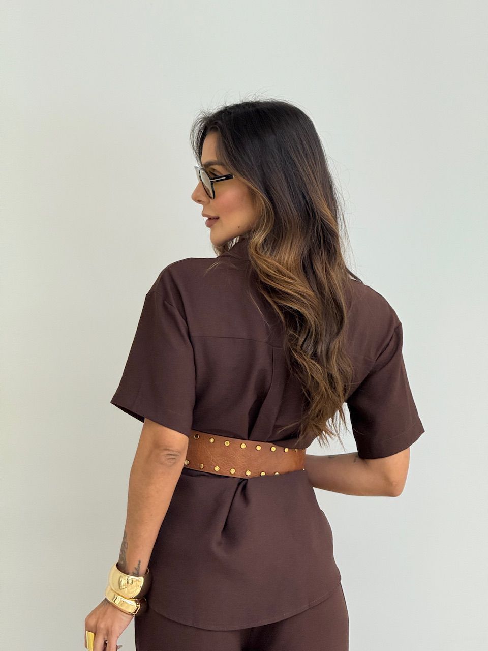 CONJUNTO JASMIN CALÇA CAFÉ