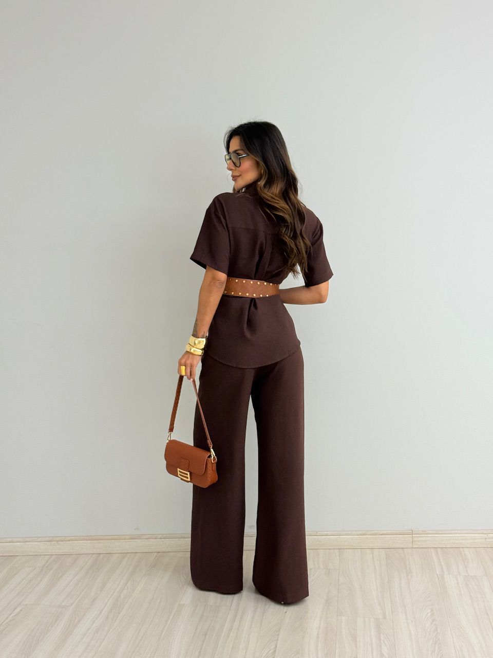 CONJUNTO JASMIN CALÇA CAFÉ