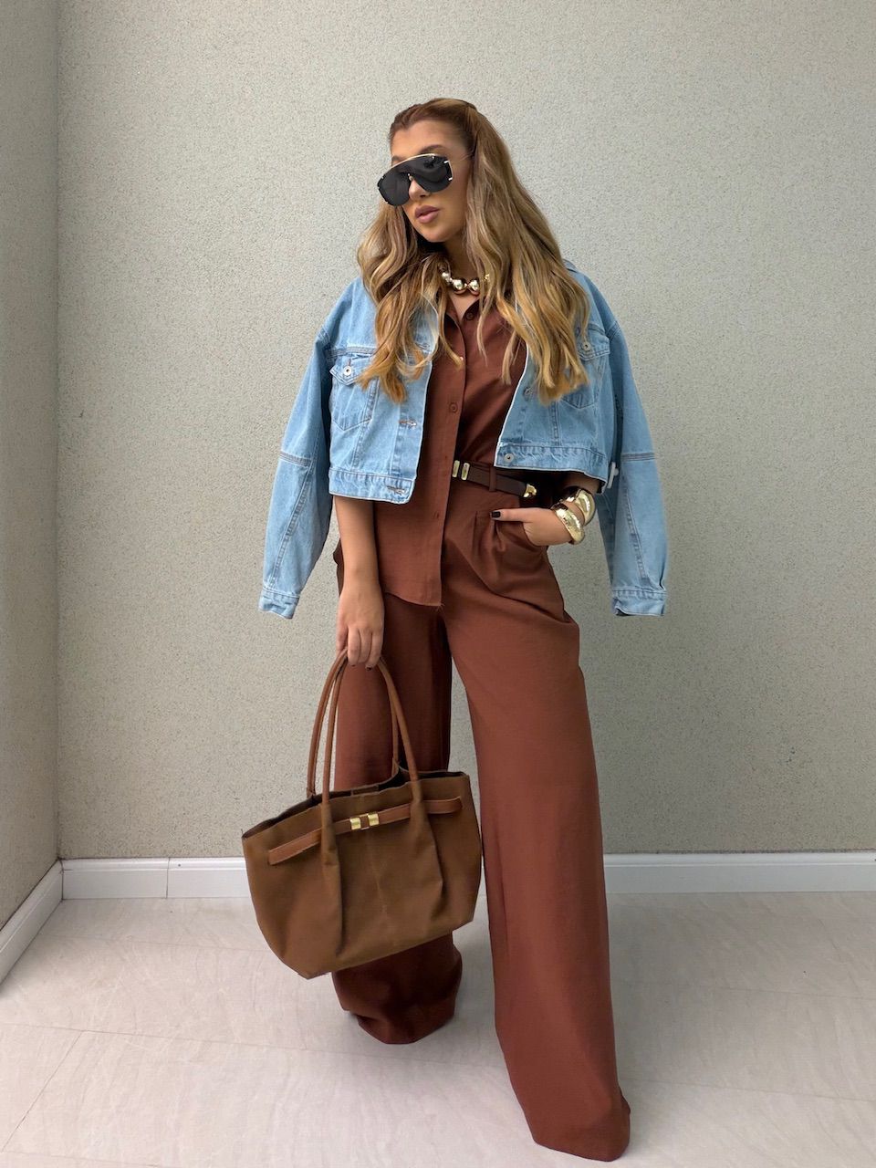 CONJUNTO JASMIN CALÇA MARROM