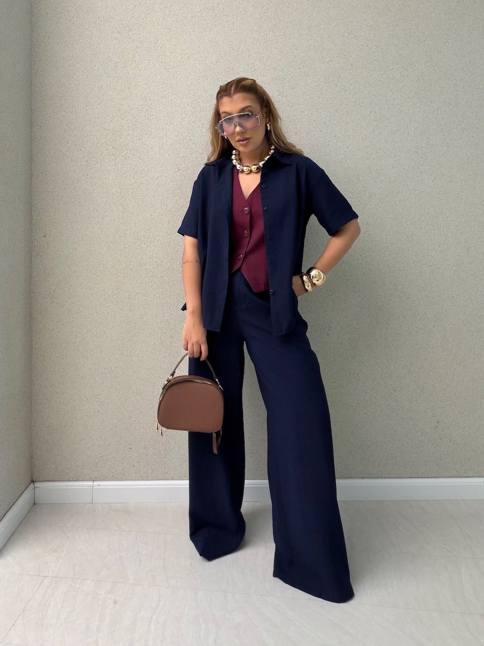 CONJUNTO JASMIN CALÇA MARINHO