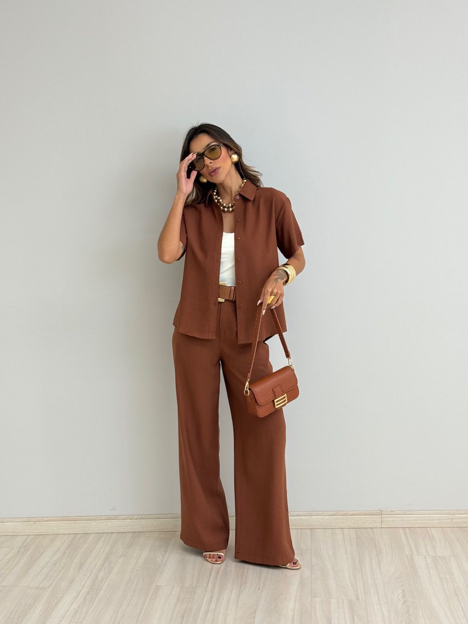 CONJUNTO JASMIN CALÇA MARROM