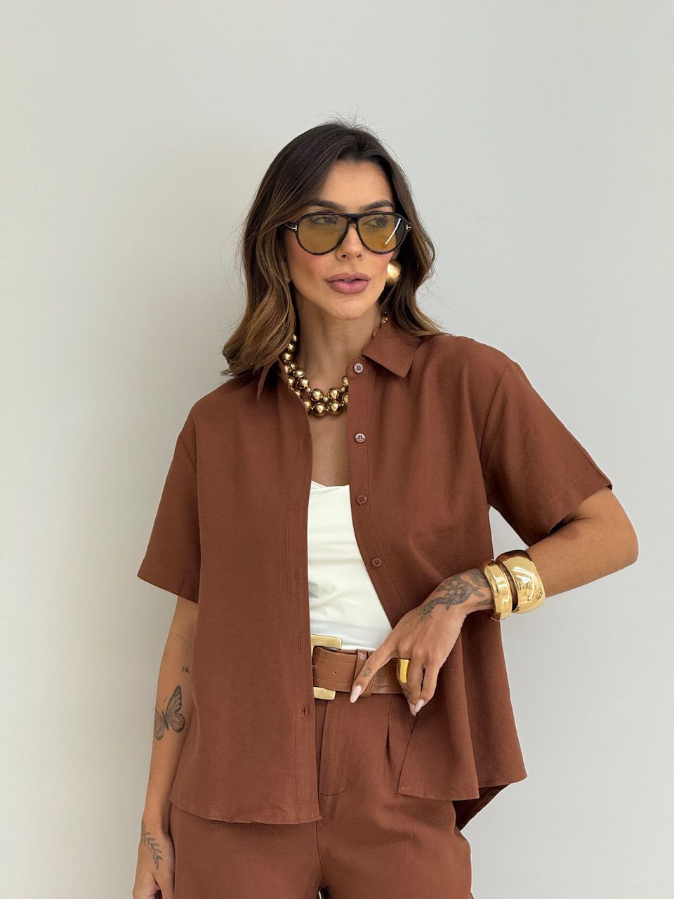 CONJUNTO JASMIN CALÇA MARROM