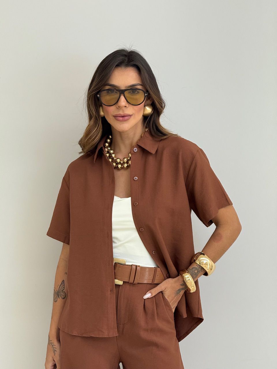 CONJUNTO JASMIN CALÇA MARROM