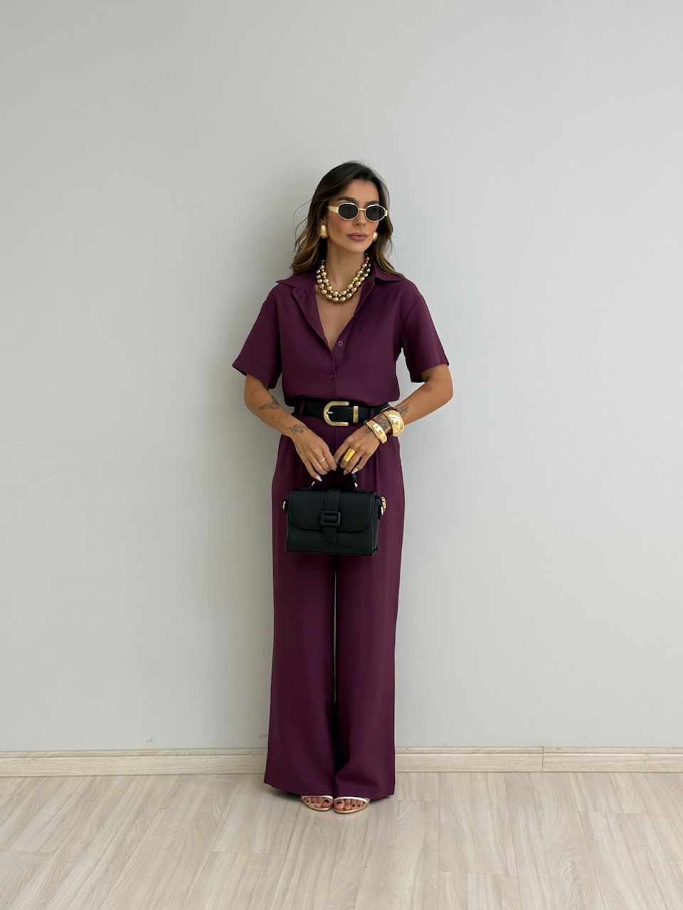 CONJUNTO JASMIN CALÇA VINHO