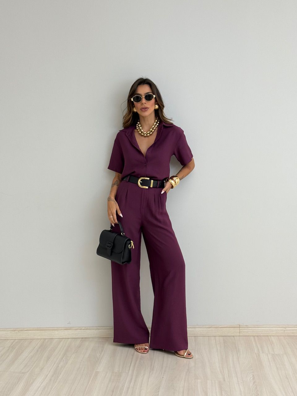 CONJUNTO JASMIN CALÇA VINHO