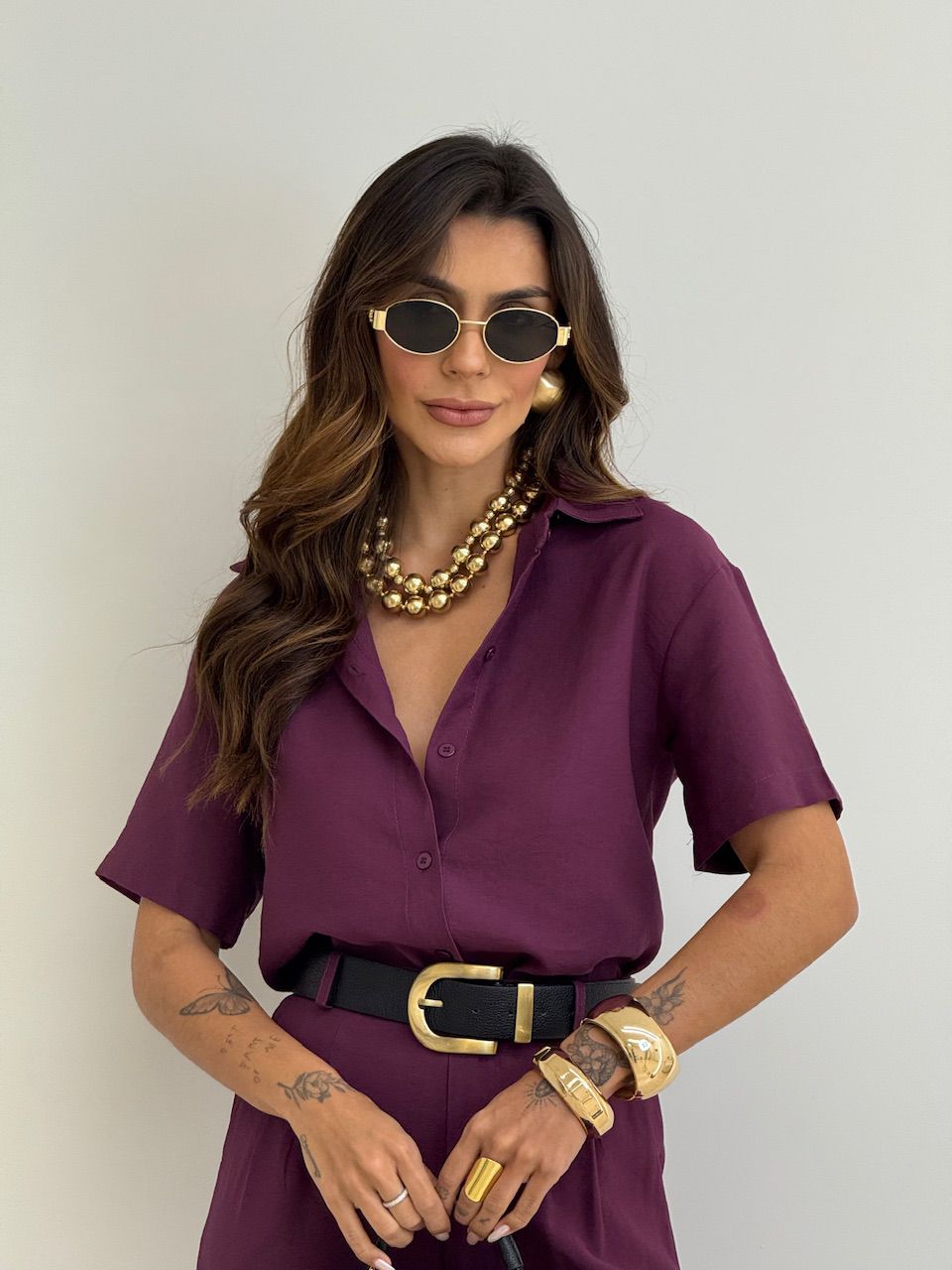 CONJUNTO JASMIN CALÇA VINHO