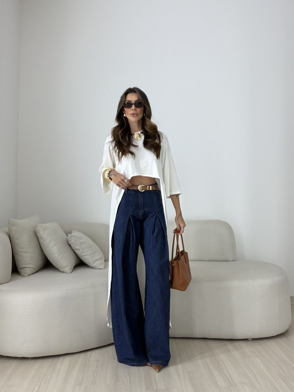 BLUSA JULIANA 02 ASSIMÉTRICA ALONGADA OFF