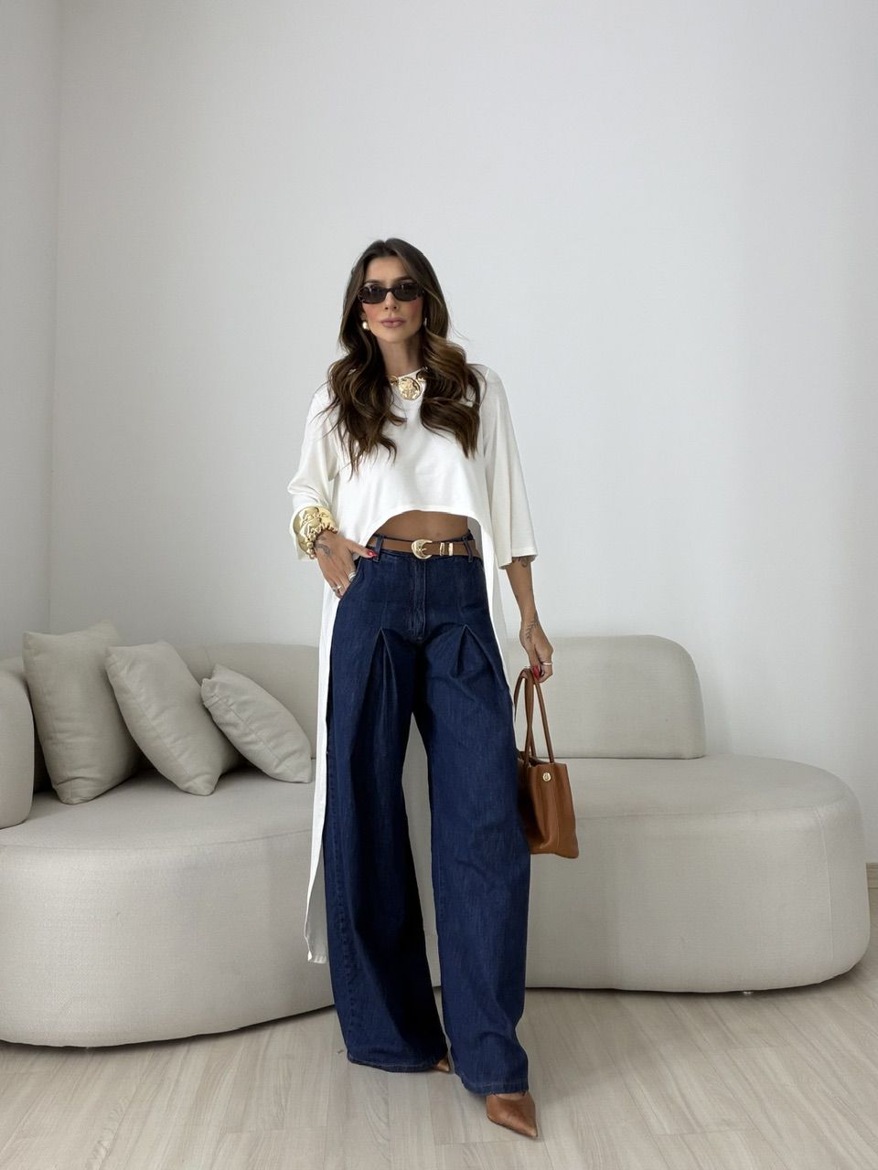 BLUSA JULIANA 02 ASSIMÉTRICA ALONGADA OFF