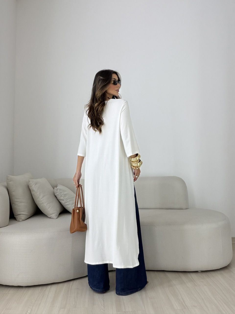 BLUSA JULIANA 02 ASSIMÉTRICA ALONGADA OFF